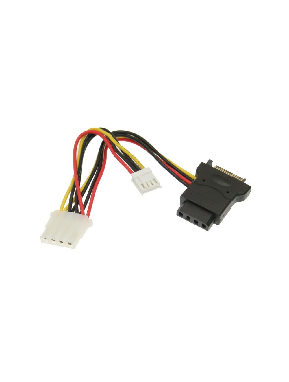 5.25 inch Male to Dual 5.25 inch Female 8 inch 100 Pack 4 Pin Molex Power Y Cable GOWOS