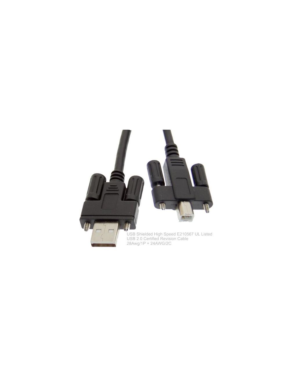 Generalife detekterbare Afslag Screw Lock USB 2.0 Hi-Speed A to B Device Cable 6ft. Black | Cooldrives
